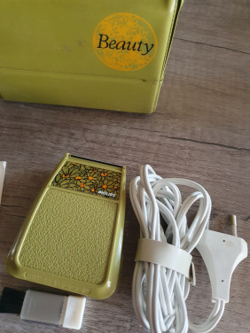 Mooi vintage puntgaaf Philips Beauty Ladyshave groen in reisetui...