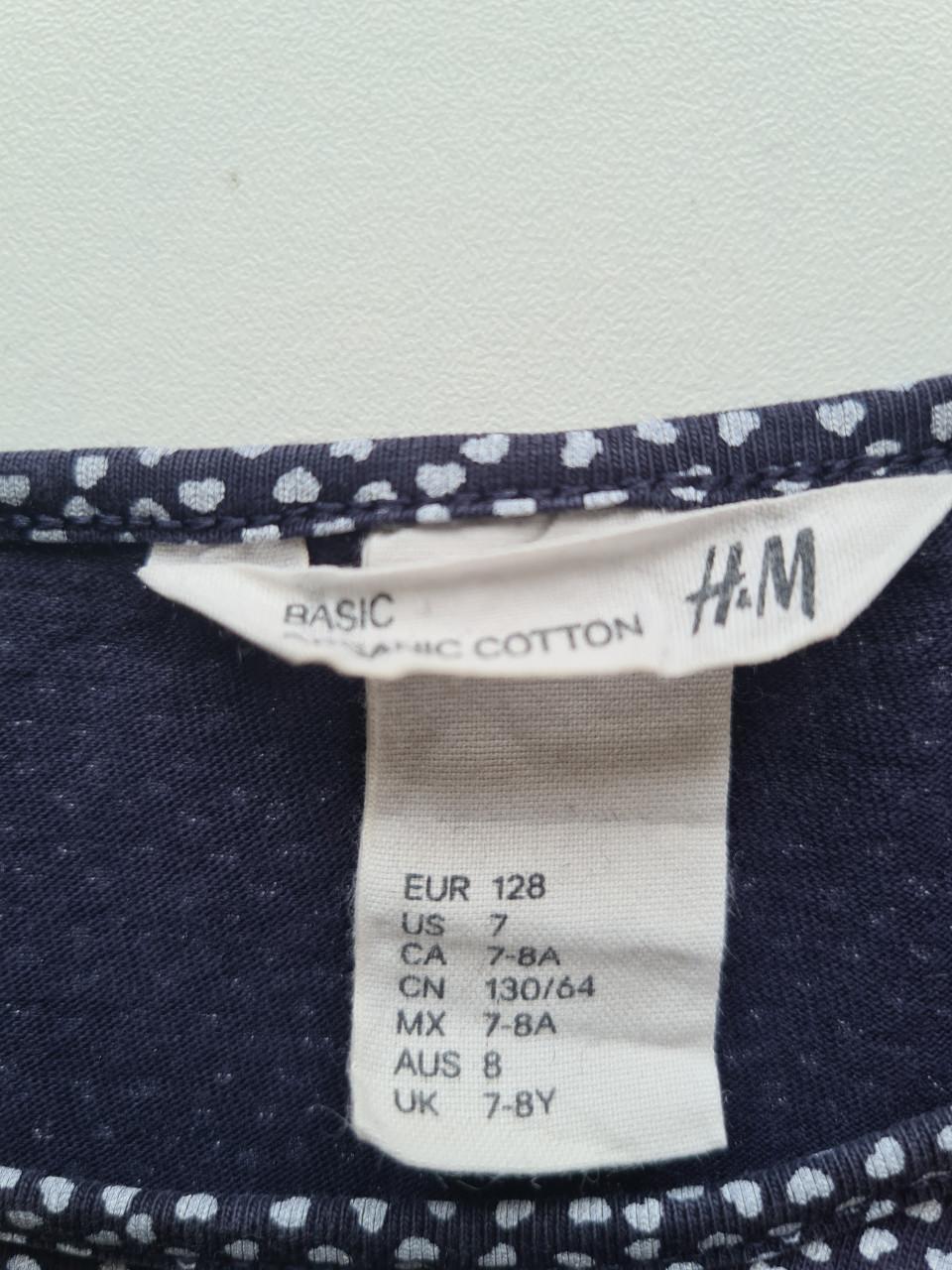 Lief donkerblauw jurkje met witte stippen  van H&M