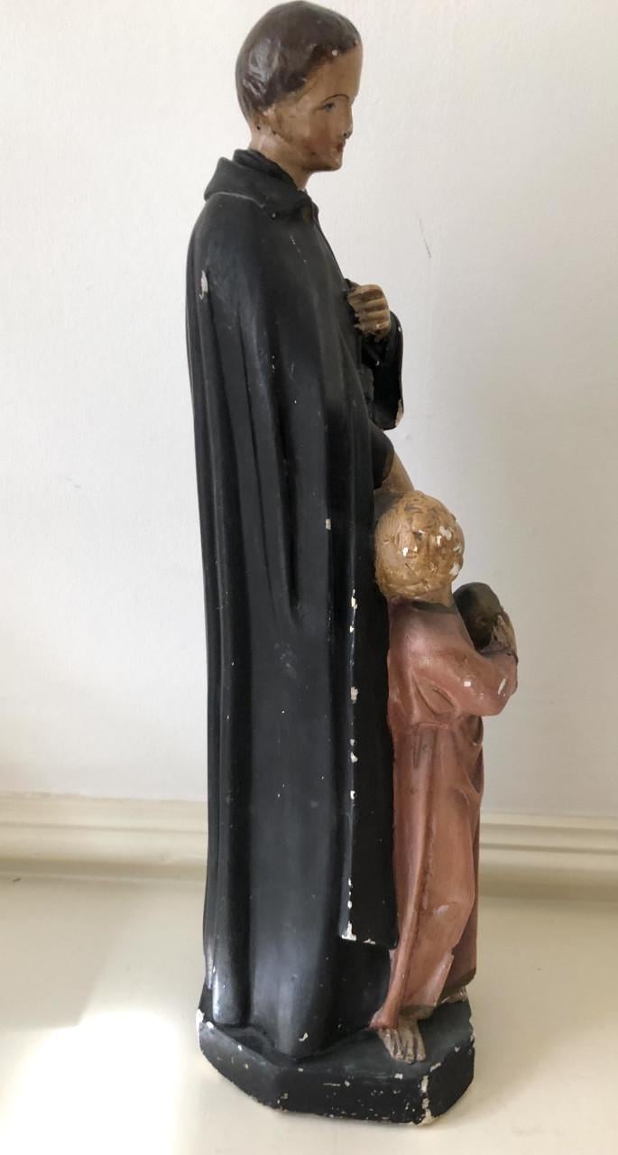 Mooi groot brocante heilig beeld, st. Gerardus Majella