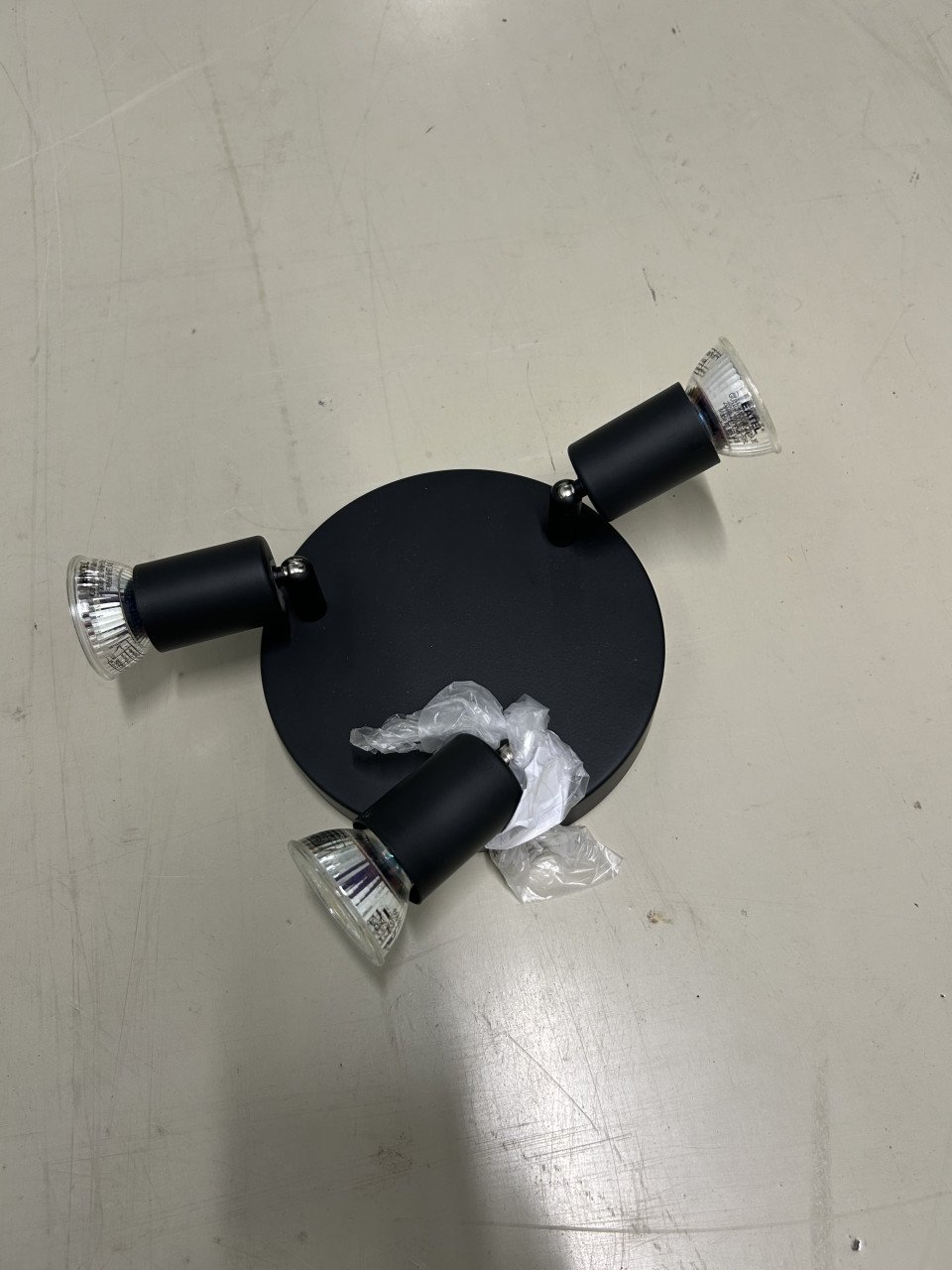 Lamp met spotjes, zwart