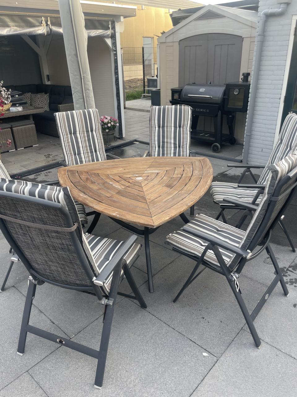 Tuinset Hartman tafel met R&S design stoelen + kussens