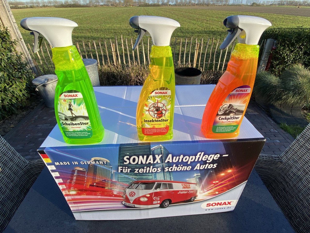 Setje auto onderhoud sprays sonax