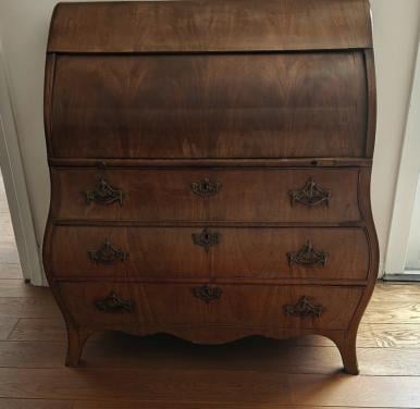 Antiek Hollands mahonie gefineerd houten rolsecretaire