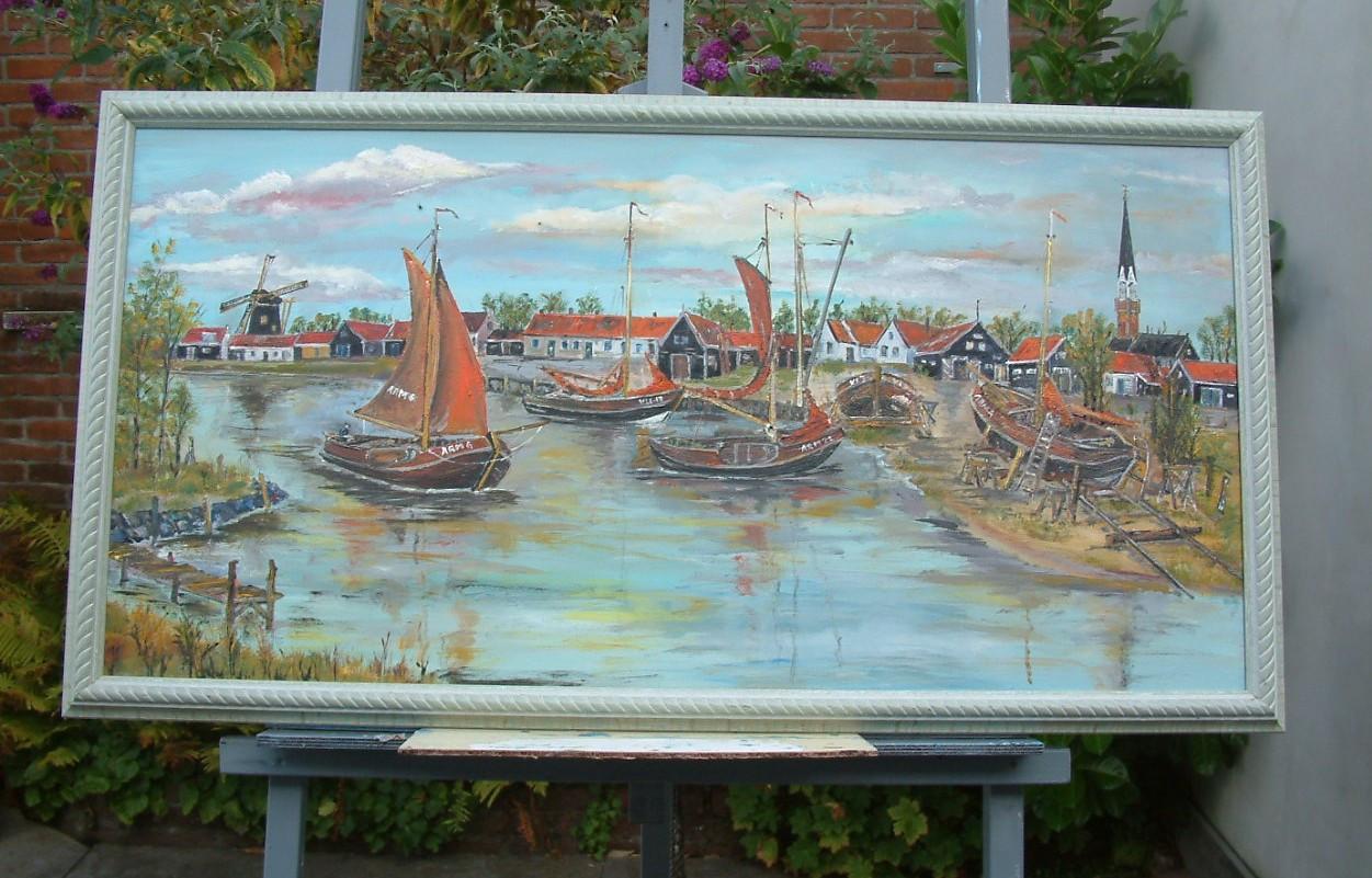 Oude visserij op de zeil schilderijen Jac Caljouw
