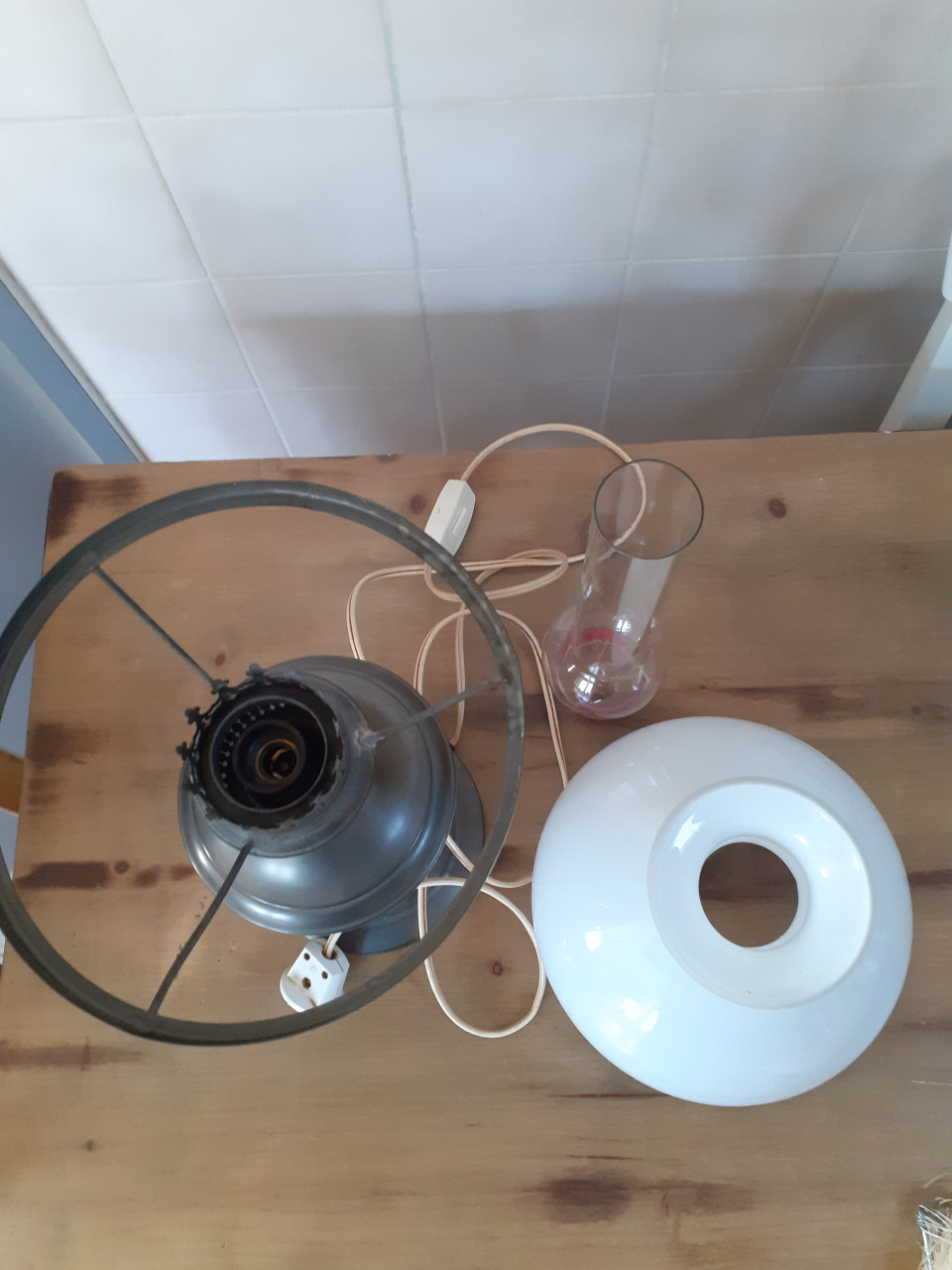 Tafellamp van tin