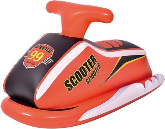 Opblaas waterscooter in rood en blauw