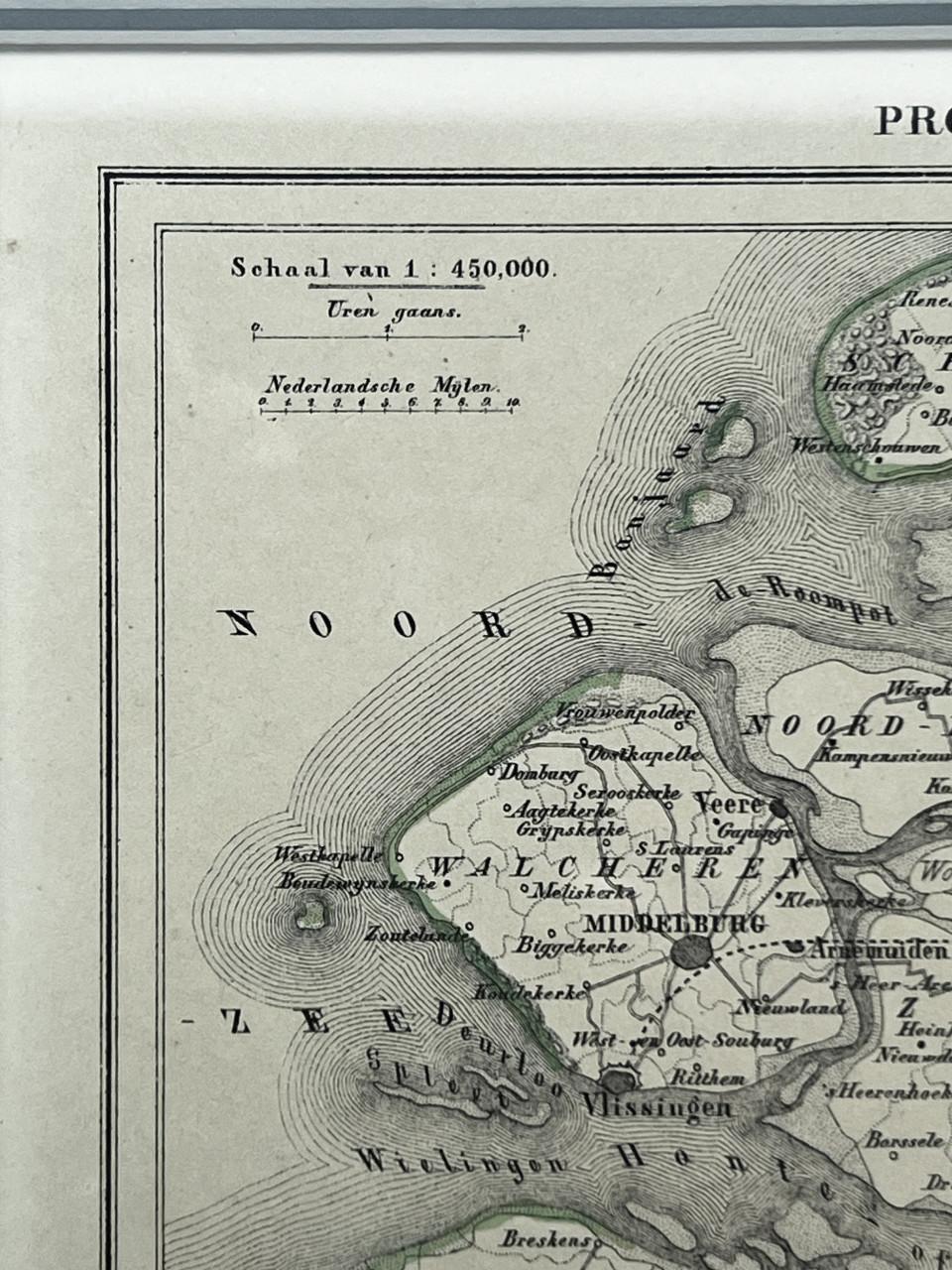 Historische kaart Zeeland, cartografie 1865