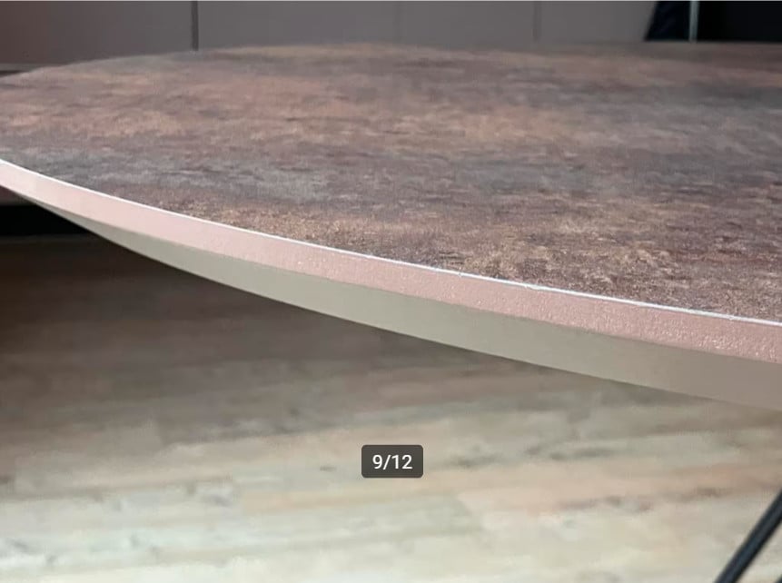 Eettafel cloudy (206x120) brons (als nieuw)