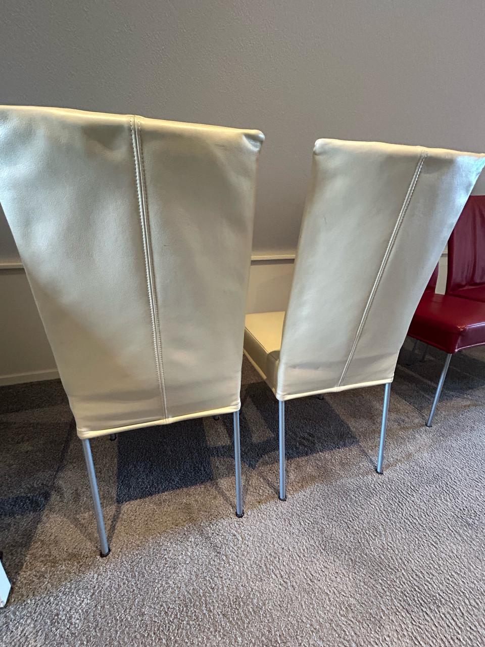 4 x leren eetkamerstoen