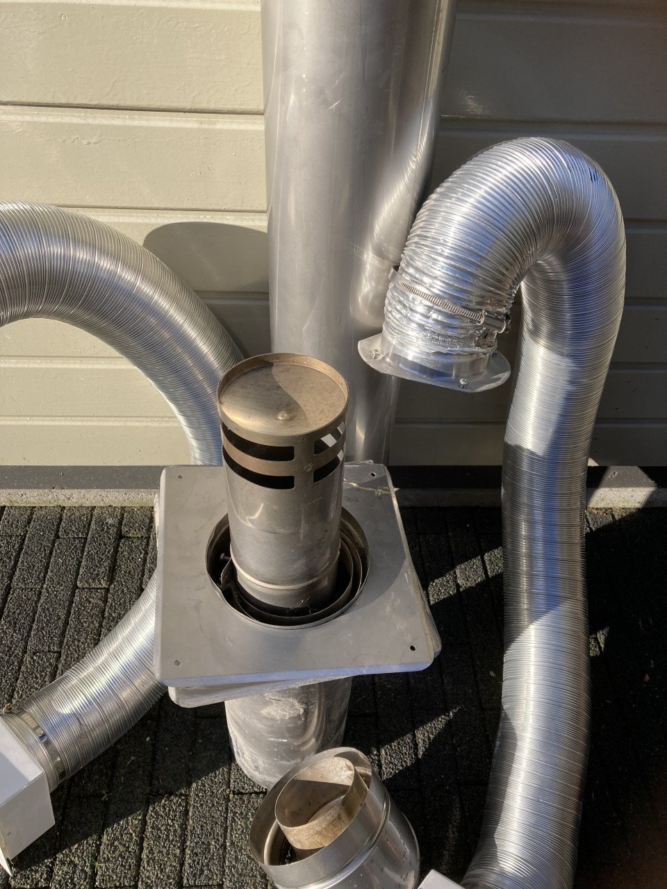 Inbouw gaskachel compleet met rookgas afvoerkanalen