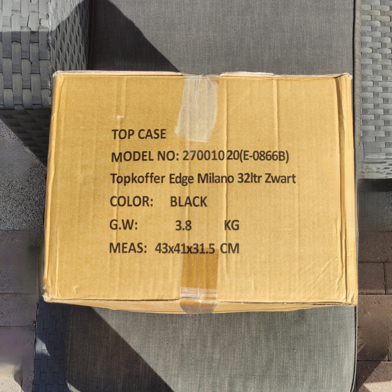 Edge Topkoffer Milano 32 liter zwart