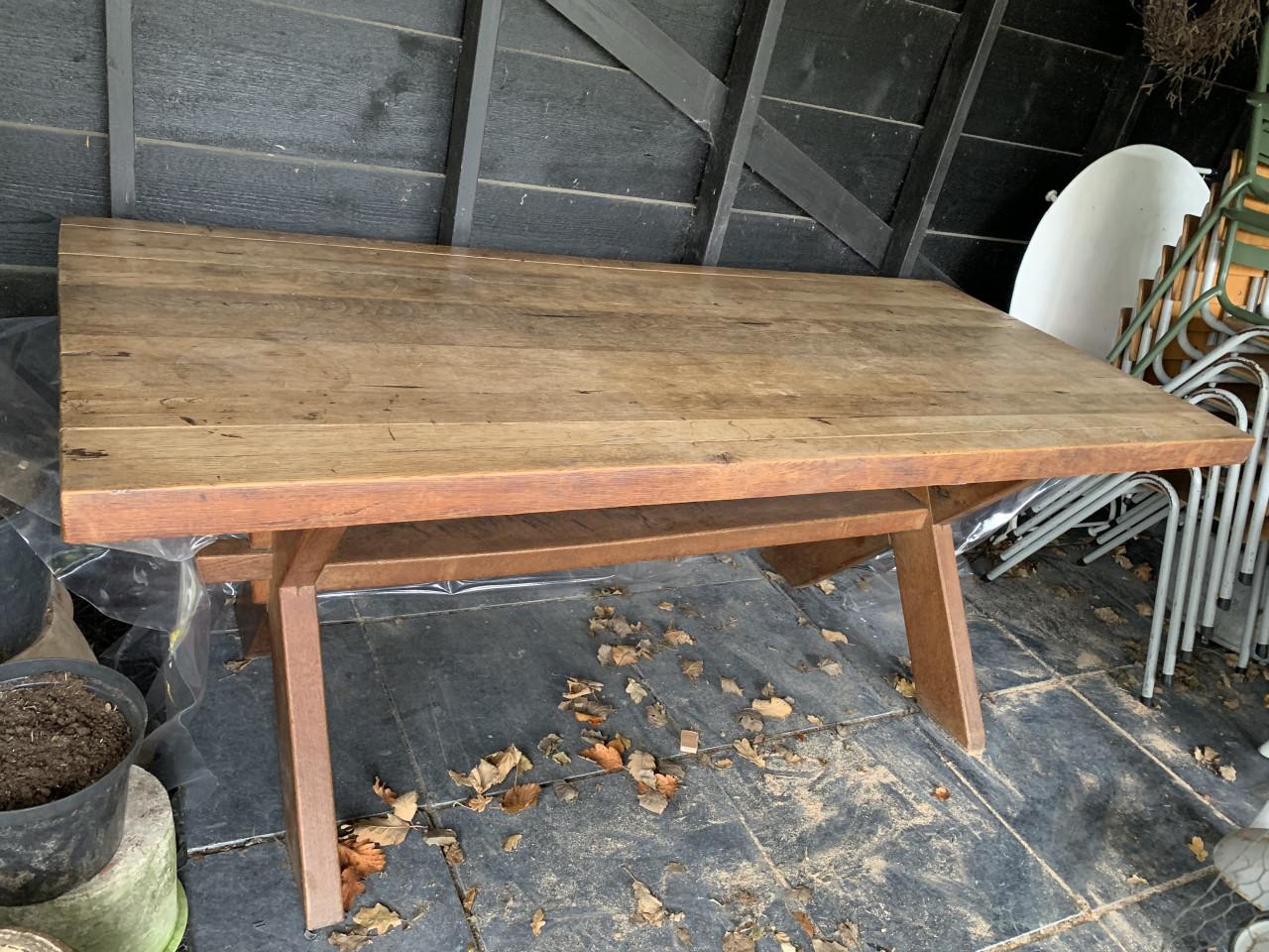 Massief eikenhouten kloostertafel