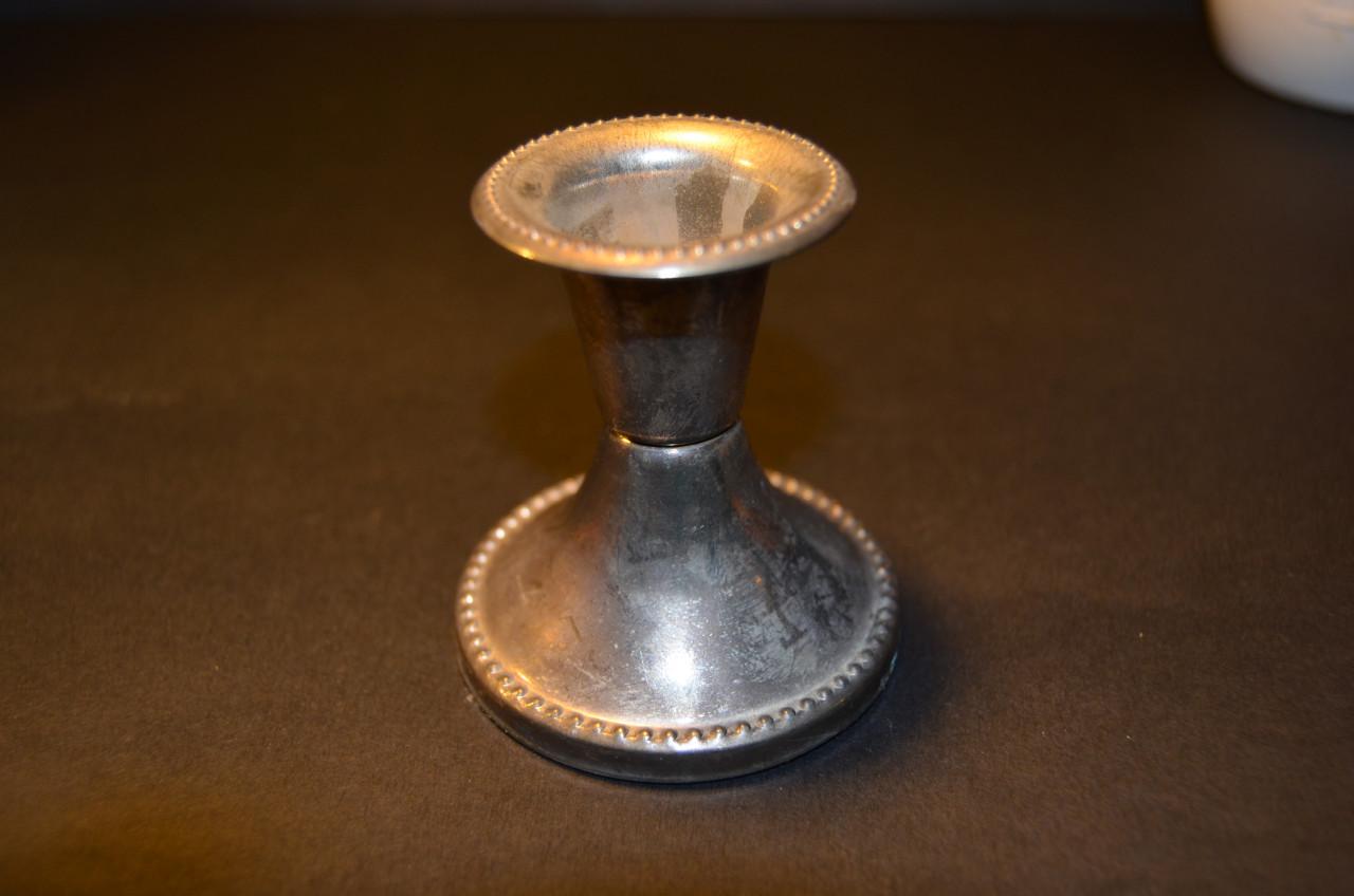 Kleine vintage verzilverde kandelaar