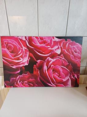 Rozenprint op linnen 38/58 z.g.a.n.