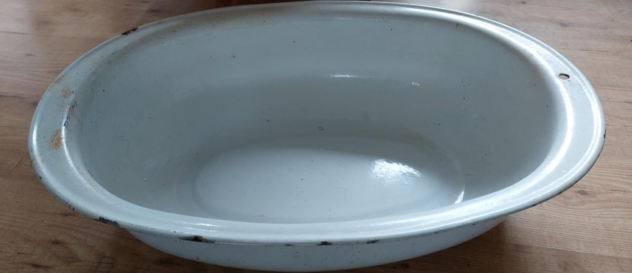 Wit Emaille Kinderbadje 70x47 cm.