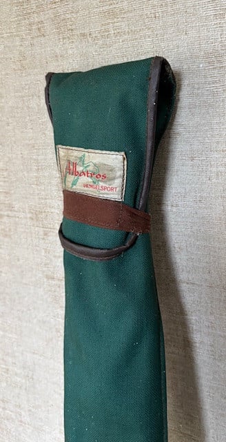 Bamboe vintage hengel in foedraal merk Albatros