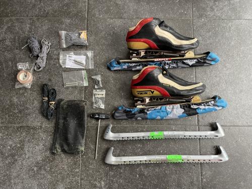 Viking Gold maat 43 met Maple Twin laser T-bone klapschaatsen