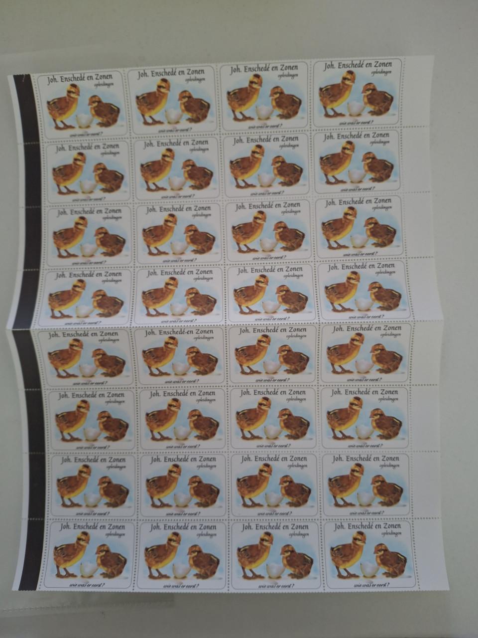 3 vellen sluitzegels Joh. Enschede