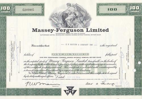 Oud Aandeel Massey - Ferguson Limited