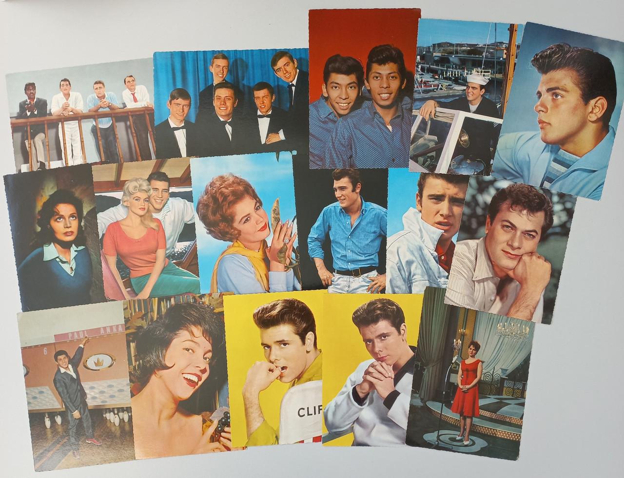 Oude ansichtkaarten filmhelden/zangers