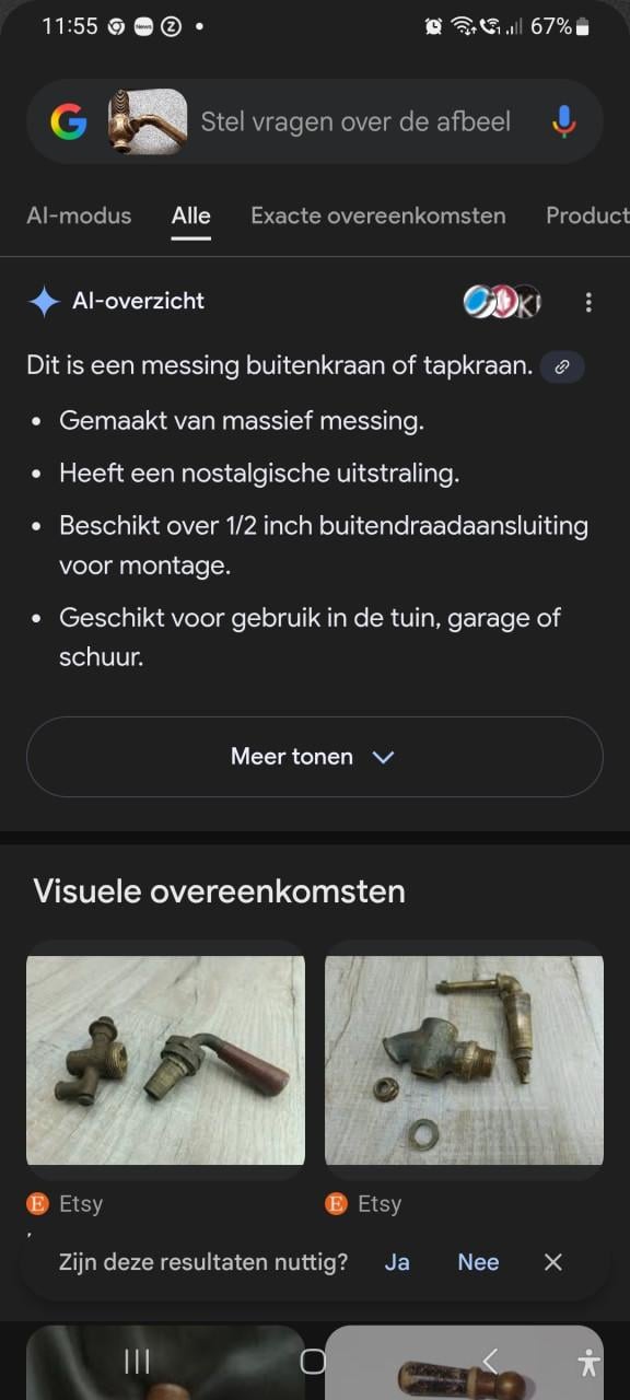 Vintage wijnkraan messing