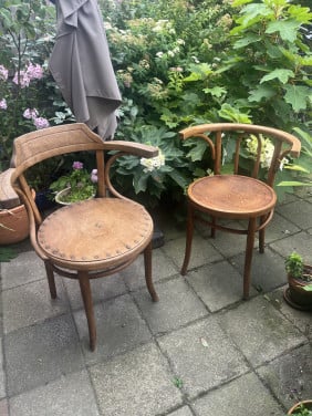 Vintage Thonet bistro stoelen 2
