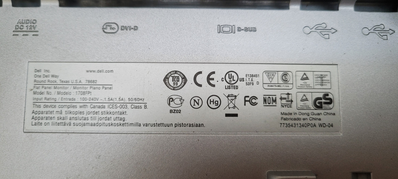 Dell 17" monitor