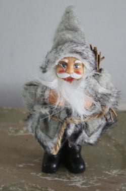 Grijze kerstman stof