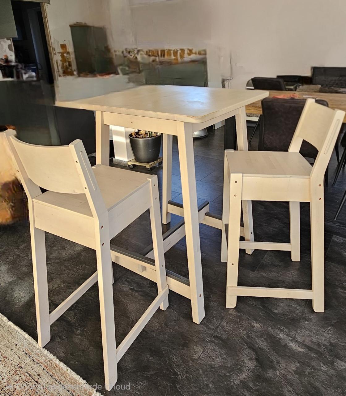 Gratis Ikea bartafel en bijbehorende krukken