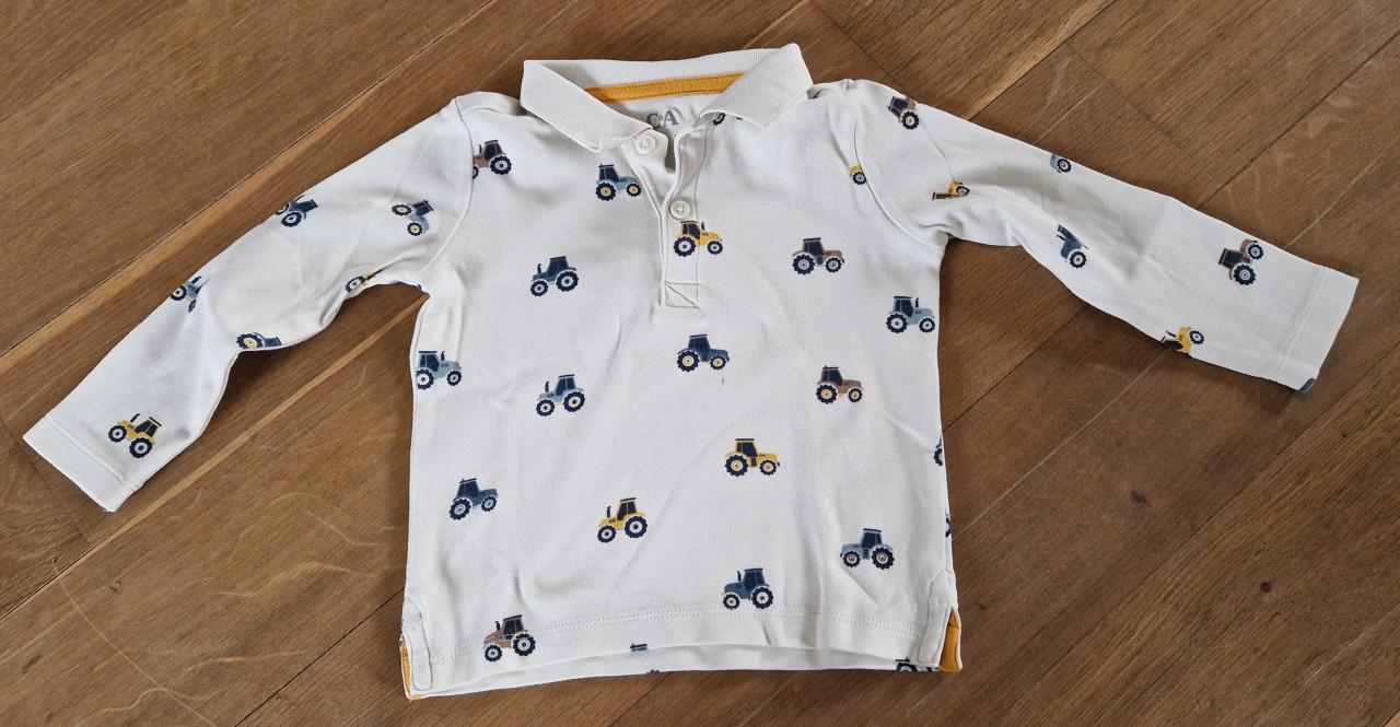 Jongens lange mouw polo maat 98