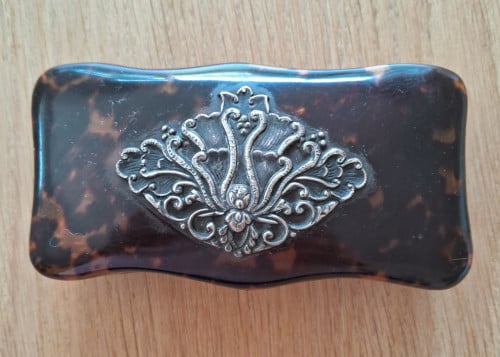 Schildpad lepeldoosje met zilver