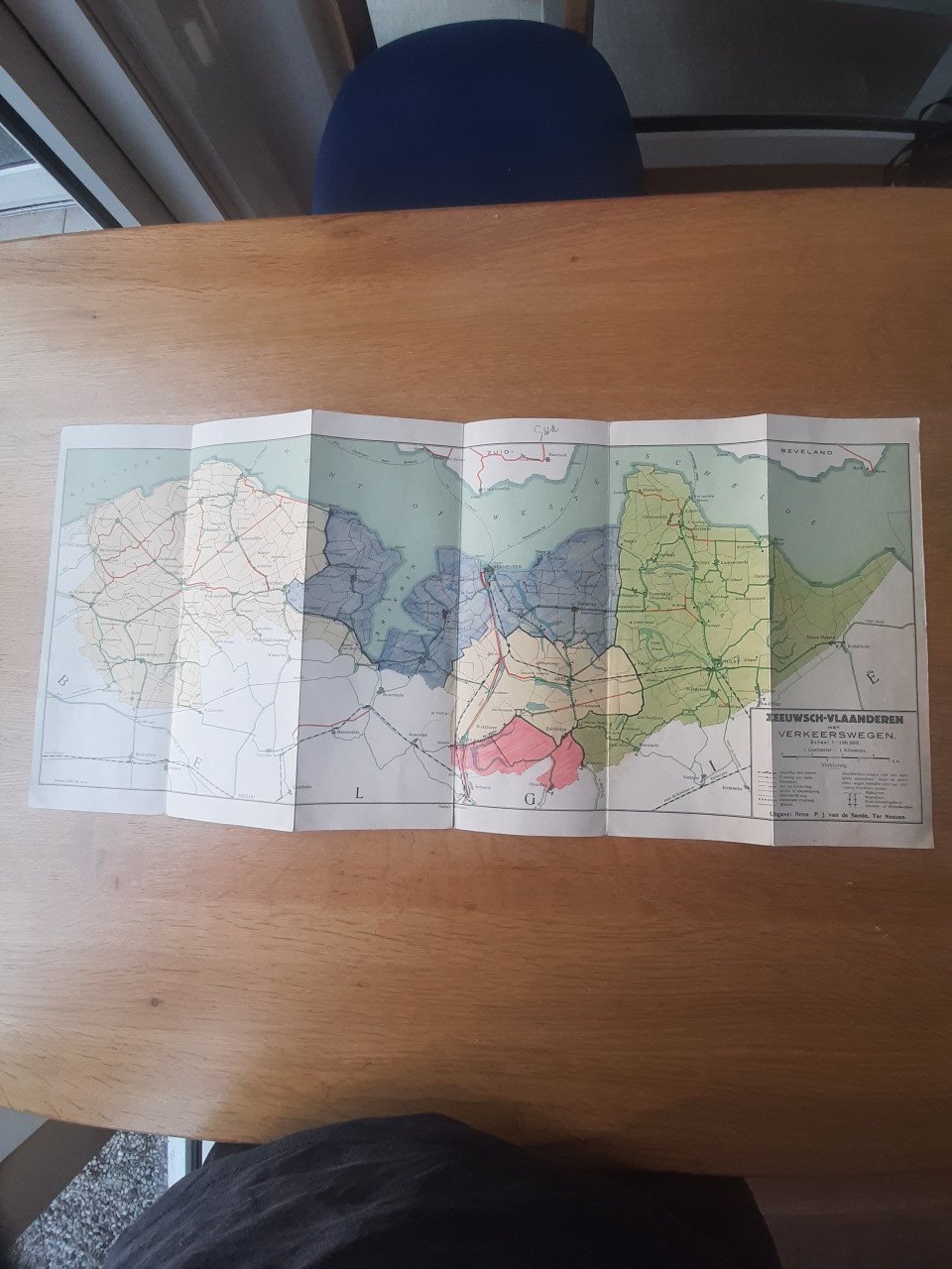 Kaart van Zeeuwsch-Vlaanderen uit 1926