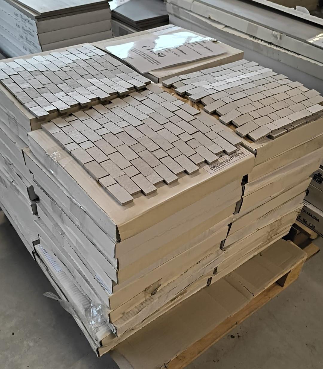 3035-301 Betonlook mozaïek wit, 30x30 cm, 12,50 per doos
