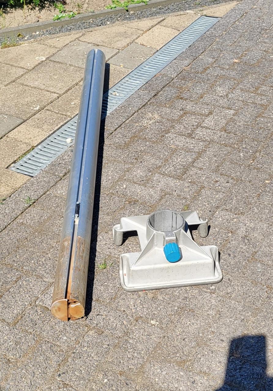 Aluminium paal (180cm) met aluminum voet