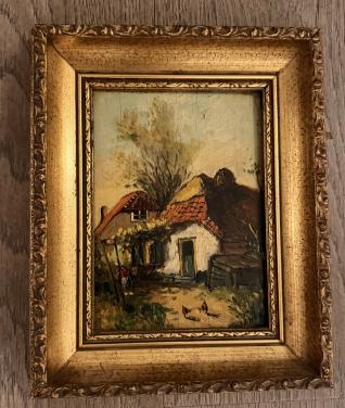 Schilderij boerenerf te koop