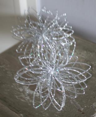 Set van 2 glitter sterren zilverkleur