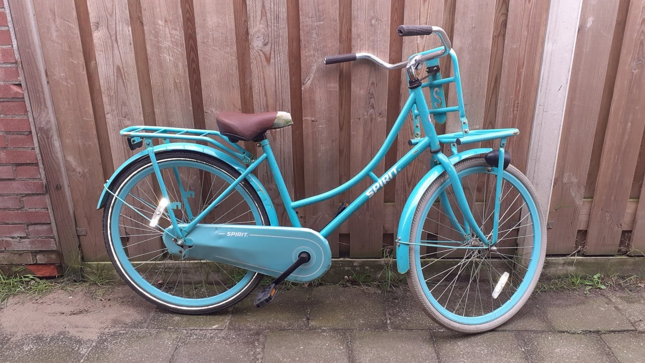 Meiden- Transport-fiets merk SPIRIT 26 inch - licht blauw & 24 inch