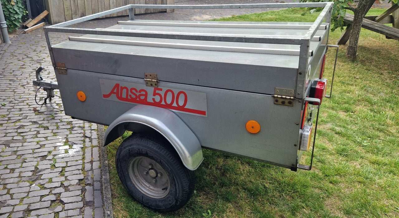 Anssems 500 bagagewagen met stevig draagrek + ledverlichting + staanbeugels