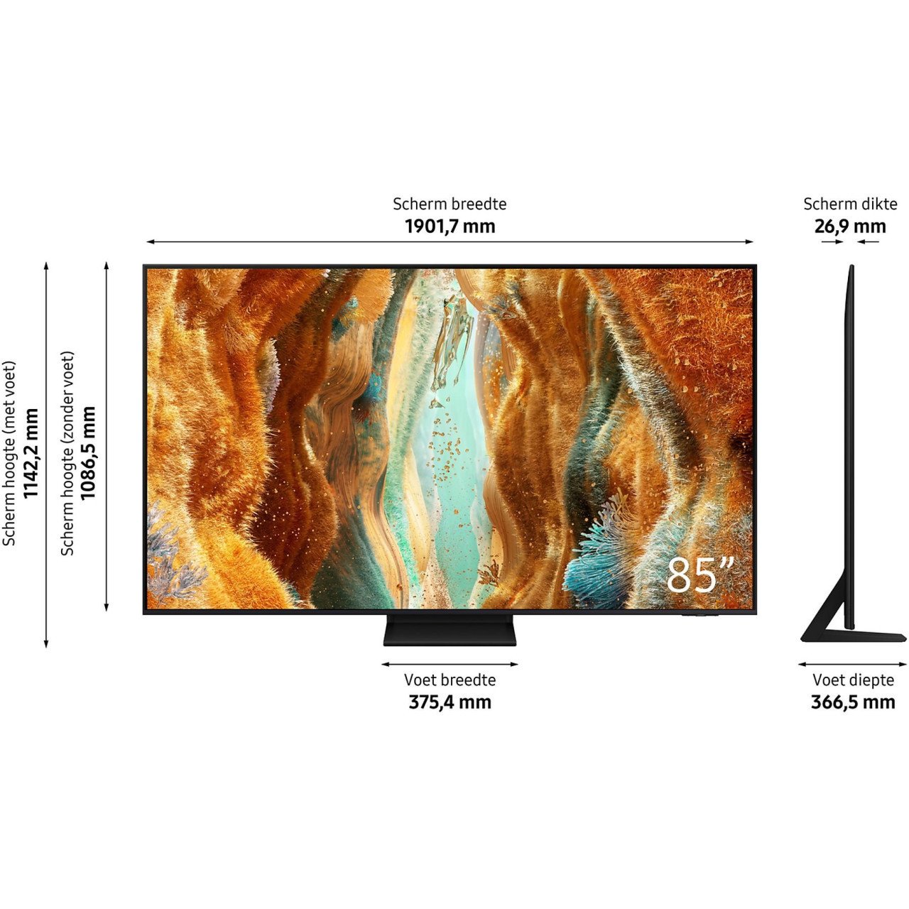 Nieuwe TV 85 inch model 2025 in doos