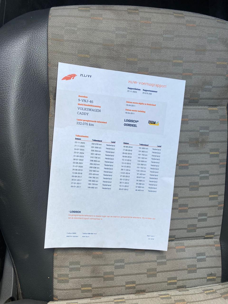 Volkswagen Caddy 1.6 D 55KW 2011 | NAP