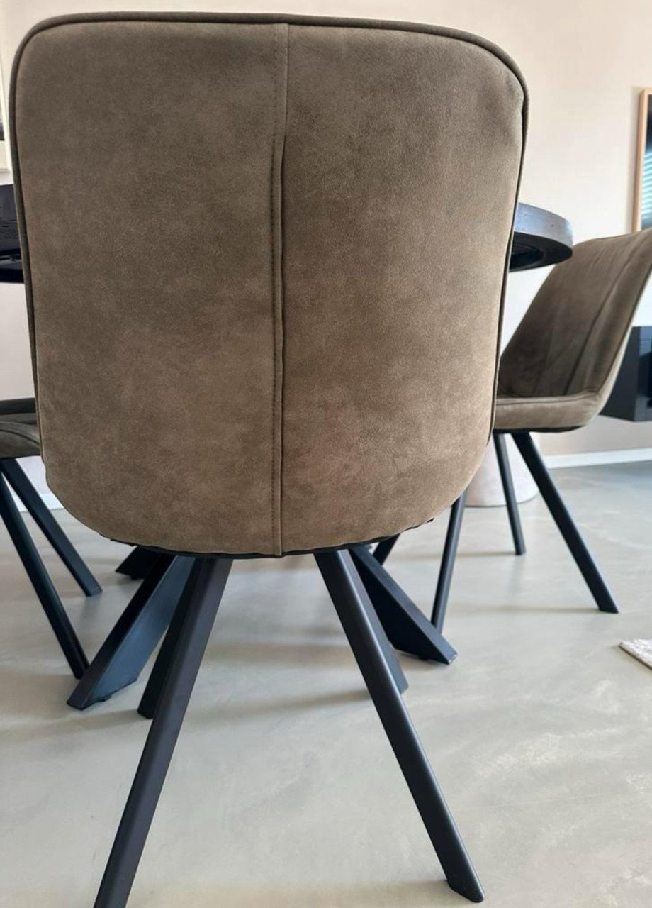 Eetkamerstoelen Bas - stof Cowboy - olijfgroen 4stuks