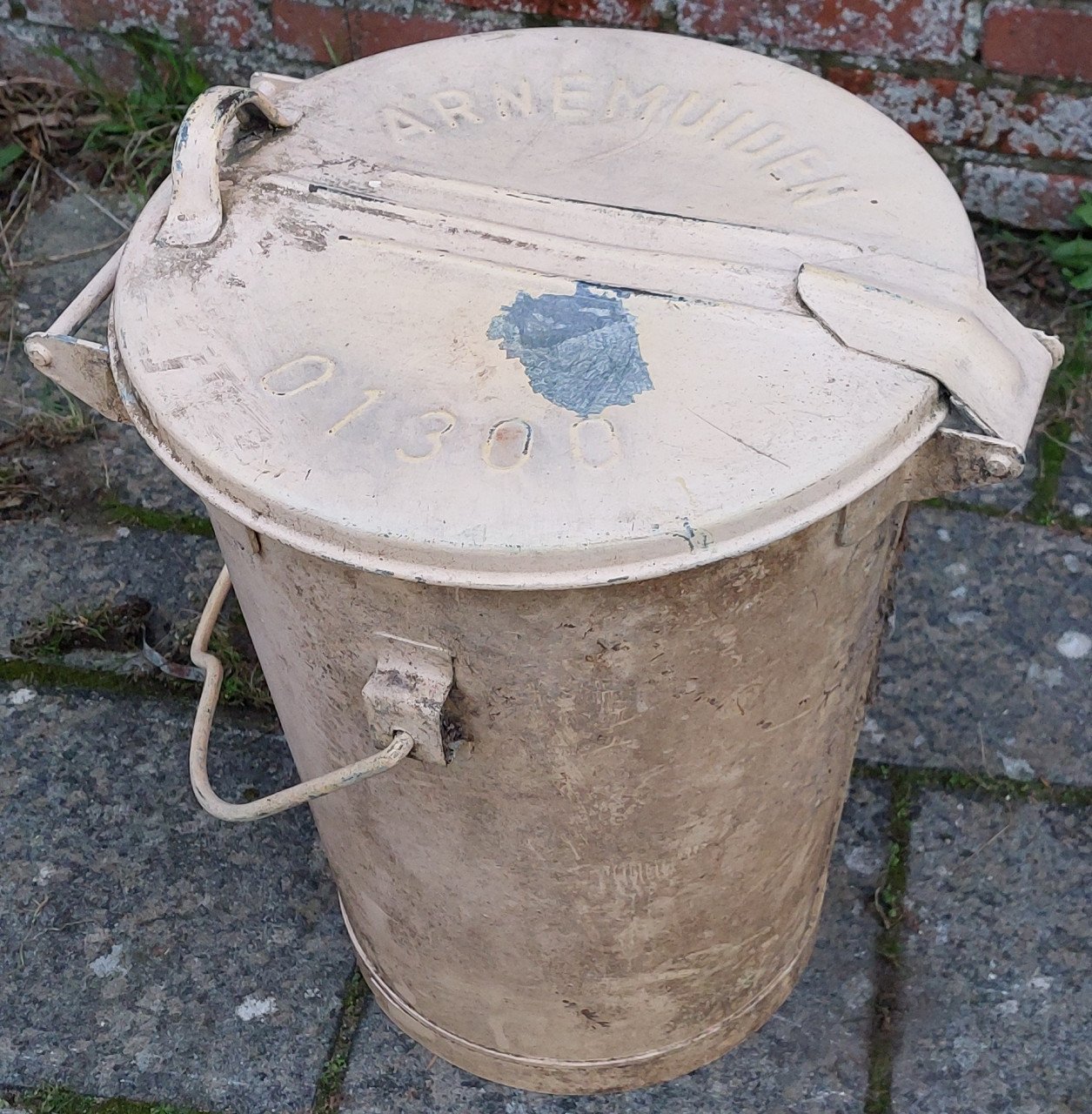 Zinken Brocante Vuilnisbak "Arnemuiden"