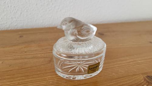 Vintage Luminarc (Verrerie d'Arques) snuisterijendoosje vogel