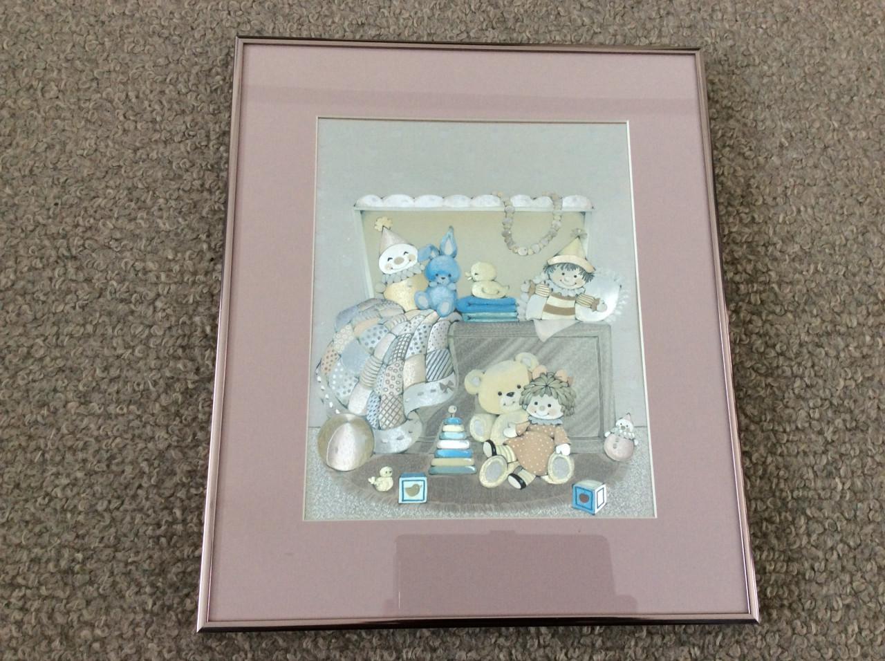 Een leuke afbeelding in roze passe-partout en mooi lijstje.