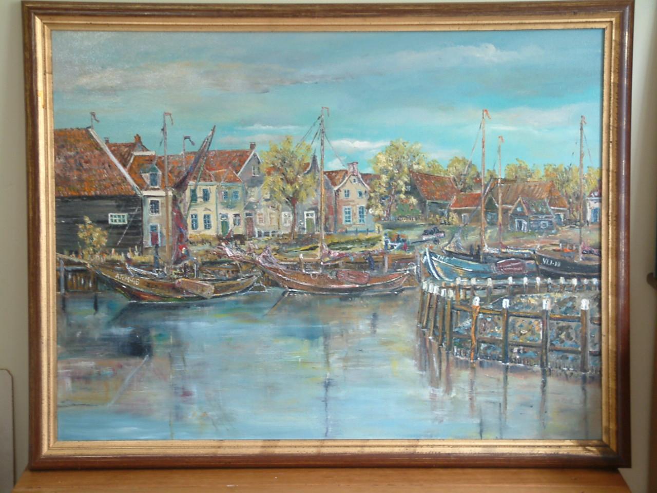 Olieverf schilderij  schilderijen  jac Caljouw  Arnemuiden