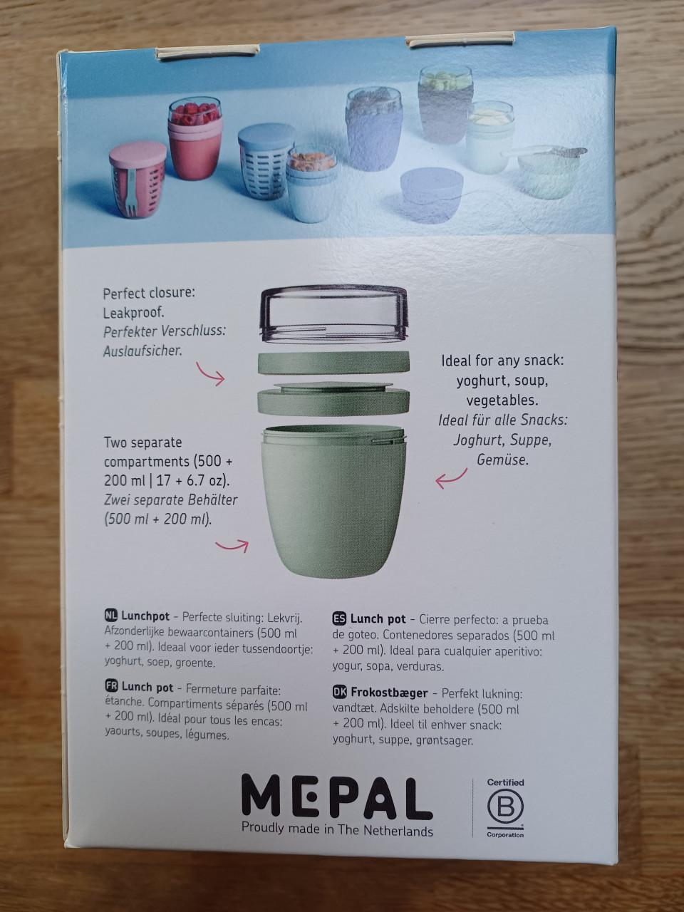 NIEUW: MEPAL lunch pot Ellipse, lekvrij, bpa-vrij (500 ml + 200 ml)