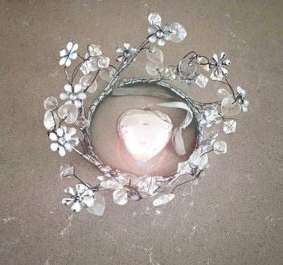 Decoratief stuk, diamantjes met hartje