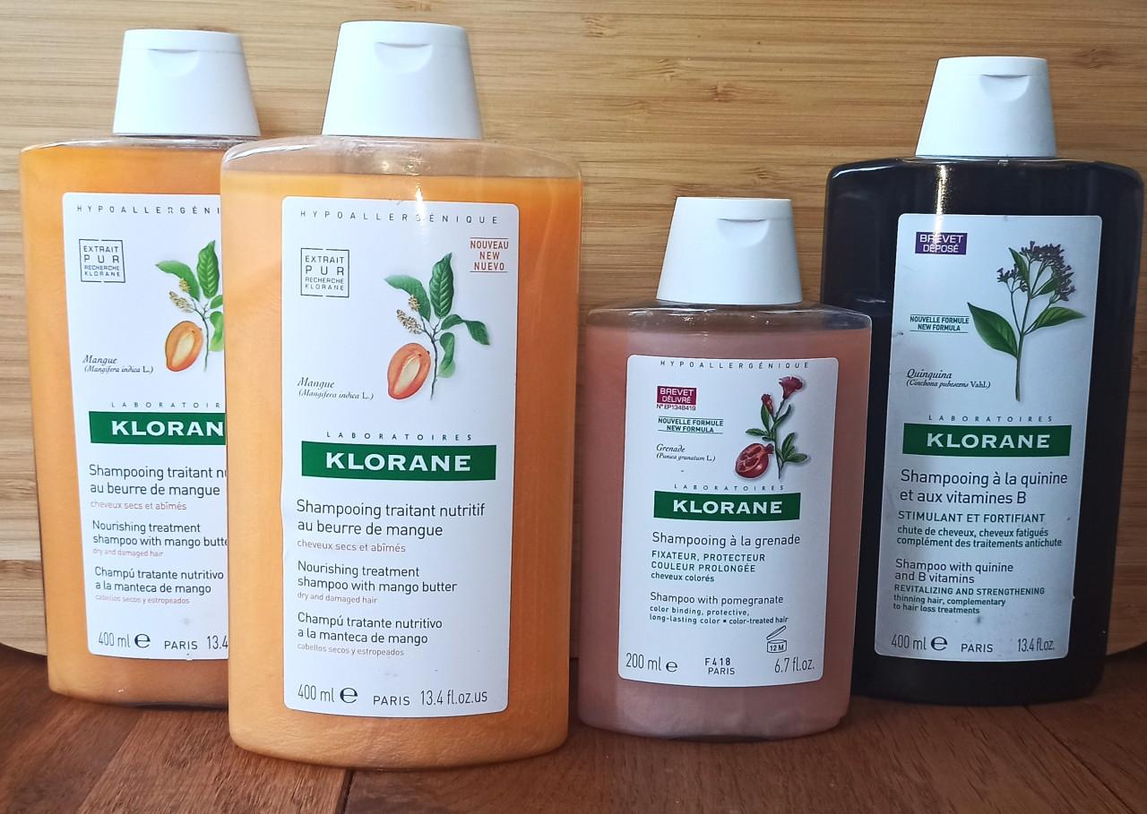 4=€20 / Klorane Mango 400ml x 2 / Kinine 400ml / Granaatappelextract 200ml