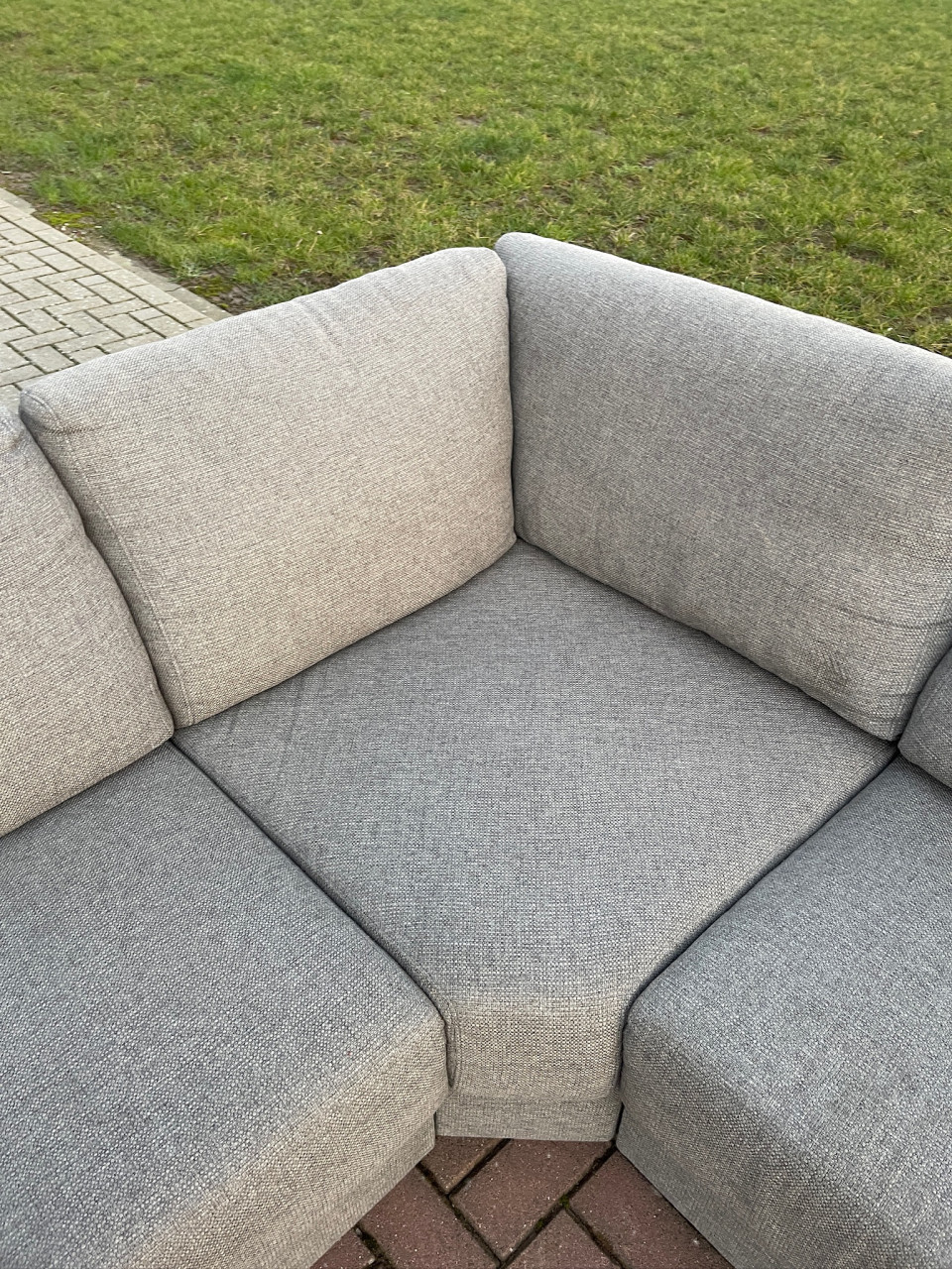 GRATIS LEVERING HEEL NL Mooie Grijs Stoffen Hoekbank
