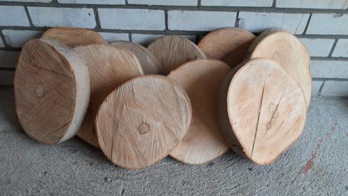 Houten schijven van Esdoorn.